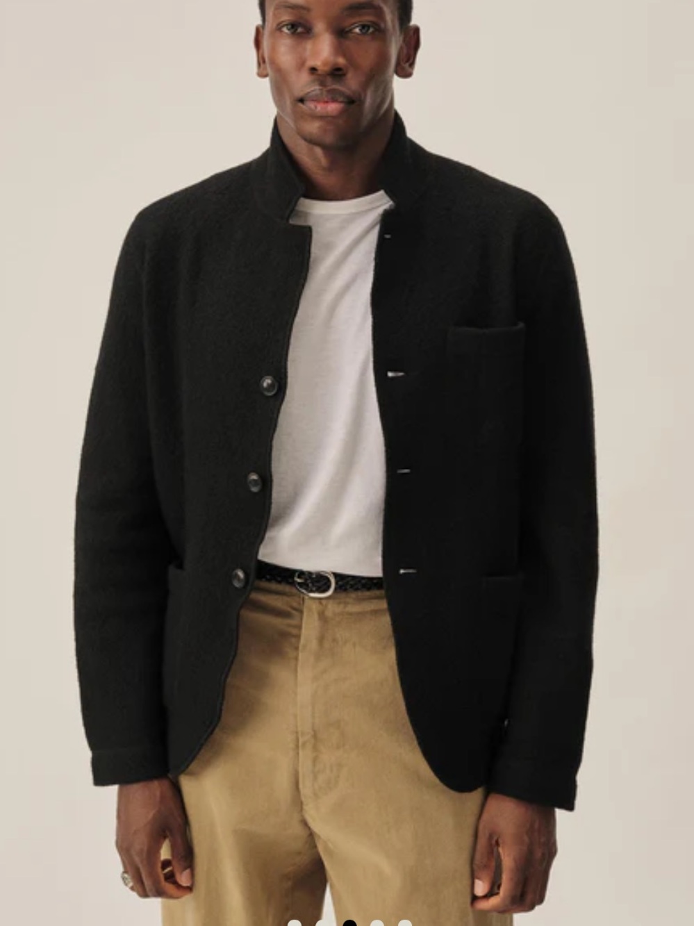 Buck Mason Black Felted Merino Wool Chore Coat Size XL